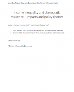 Income inequality and democratic resilience – Impacts and policy choices