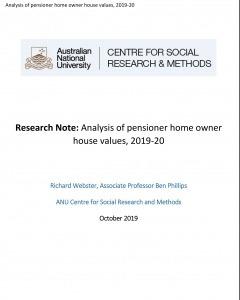 Research Note - Analysis of pensioner home owner house values, 2019-20