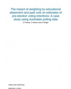 The impact of weighting by educational attainment and past vote on estimates of pre-election voting intentions: A case study using Australian polling data