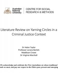 Literature Review on Yarning Circles in a  Criminal Justice Context