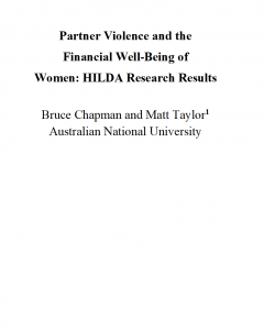 Partner Violence and the Financial Well-Being of Women: HILDA Research Results
