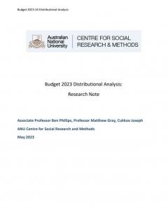 Budget 2023 Distributional Analysis: Research Note