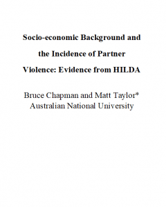 Socio-economic Background and the Incidence of Partner Violence: Evidence from HILDA