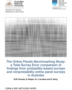 The Online Panels Benchmarking Study: A Total Survey Error comparison of findings from Probability-based surveys and Non-probability online panel surveys in Australia