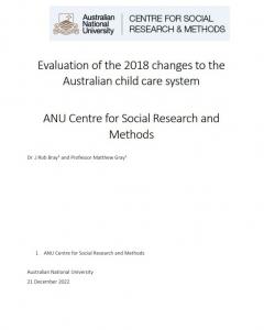 Evaluation of the 2018 changes to the  Australian child care system