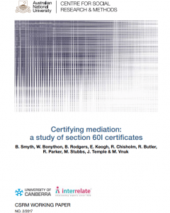 Certifying mediation: a study of section 60I certificates