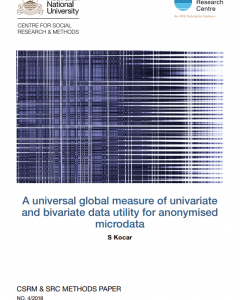 A universal global measure of univariate and bivariate data utility for anonymised microdata