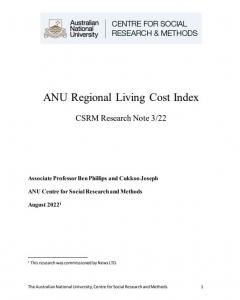 ANU Regional Living Cost Index