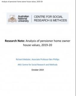 Research Note - Analysis of pensioner home owner house values, 2019-20
