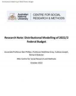 Research Note: Distributional Modelling of 2022/2 Federal Budget