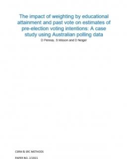 The impact of weighting by educational attainment and past vote on estimates of pre-election voting intentions: A case study using Australian polling data