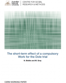 The short-term effect of a compulsory Work for the Dole trial