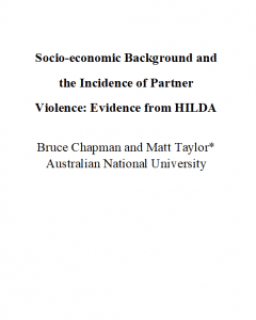 Socio-economic Background and the Incidence of Partner Violence: Evidence from HILDA