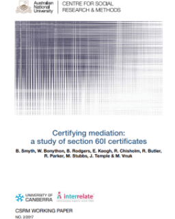 Certifying mediation: a study of section 60I certificates
